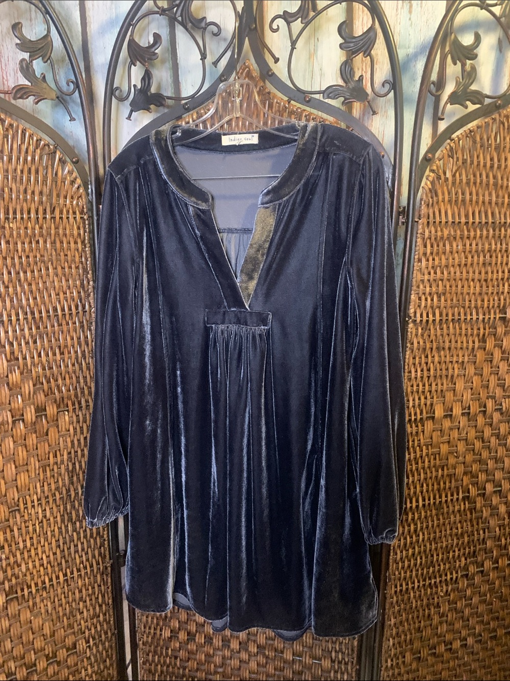 Indigo Soul Gray Velvet Dress Size M